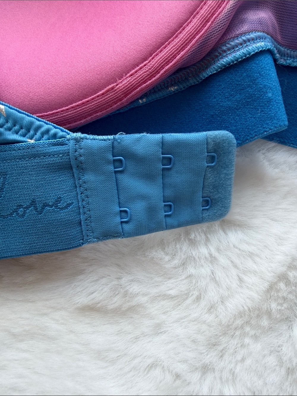 PINK Victoria's Secret Bright Blue Star-Print Wireless Bra size 32DD - Picture 10 of 12